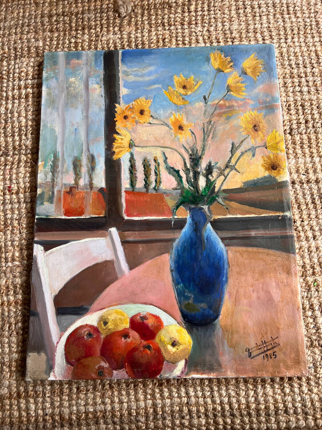Still life apple vase