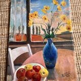 Nature morte vase pomme