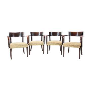 Lot de 4 chaises H-224 par Jindřich Halabala, Tchécoslovaquie 1930