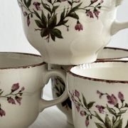 Pagnossin earthenware floral coffee cups, Treviso, Italy.