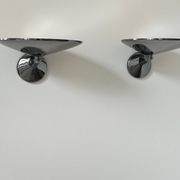 Pair of vintage wall lights, chrome-plated metal, Italy 1970s