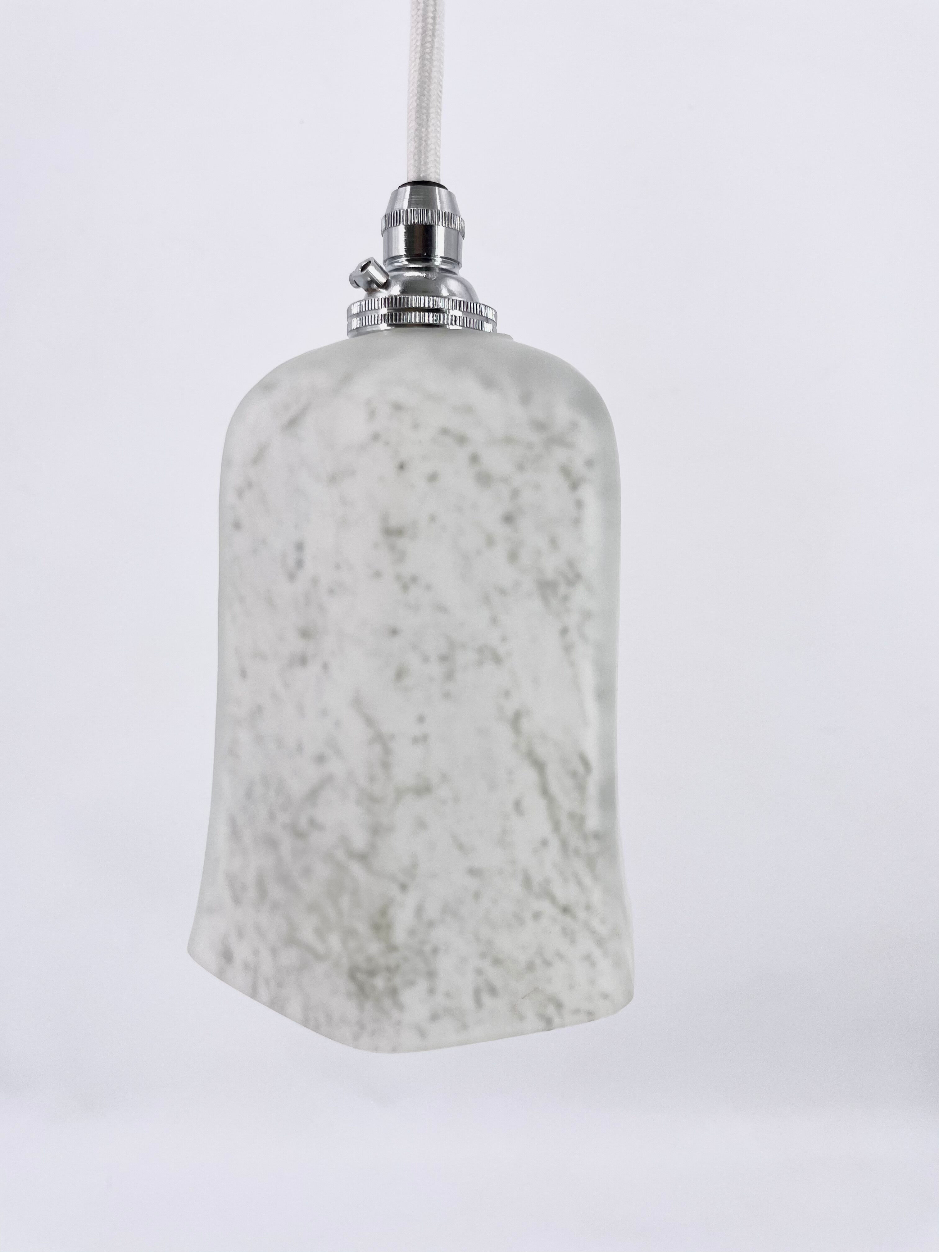 White and grey-green ‘marbled’ pendant light 1920