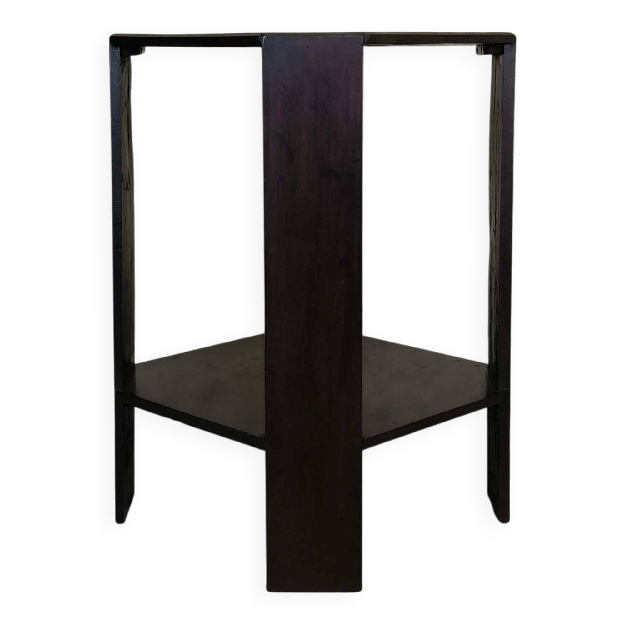 Vintage wooden pedestal table in art deco style