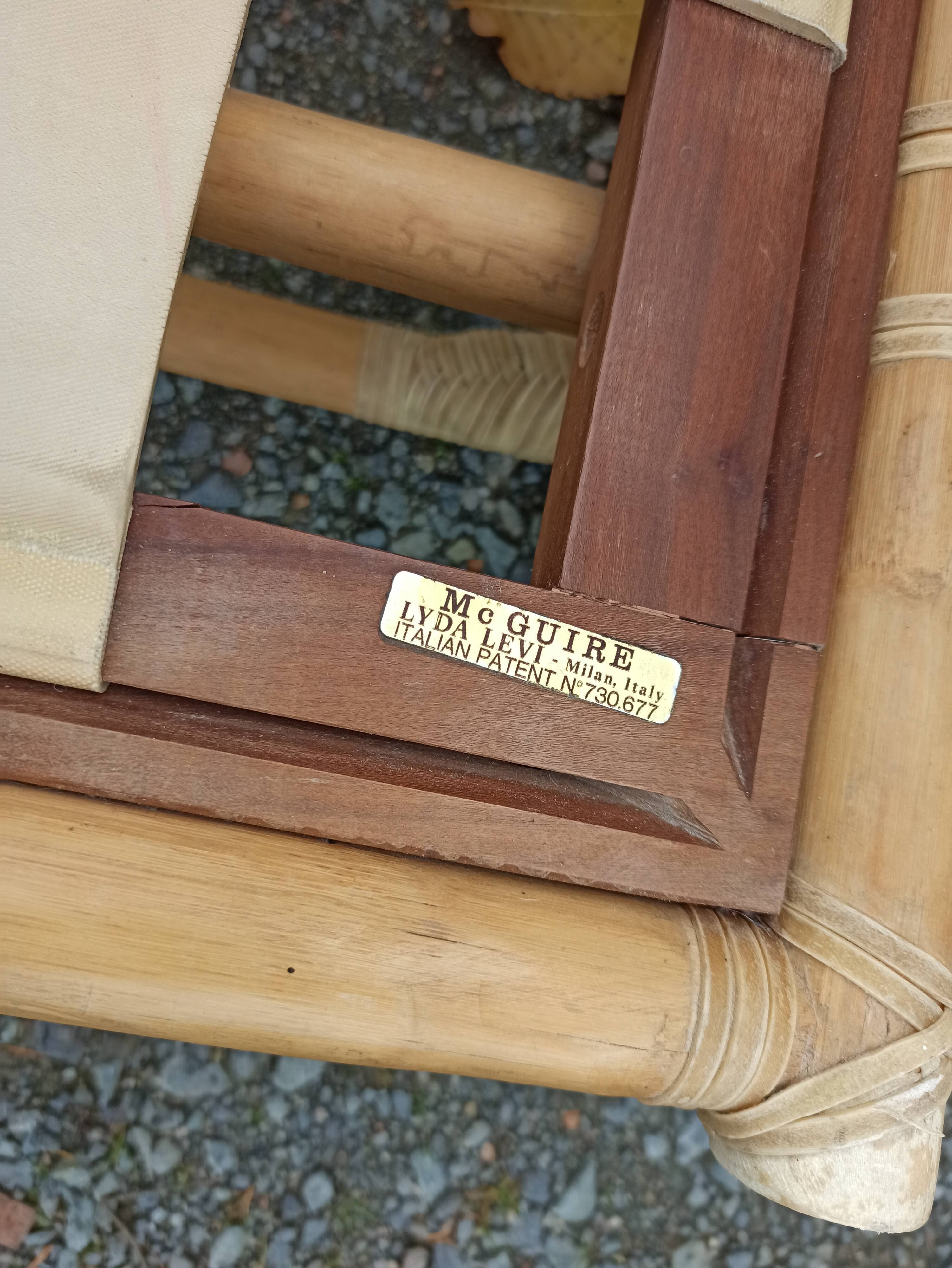 Pair of Lyda Levi armchairs for Mc Guire bamboo Italy Milan