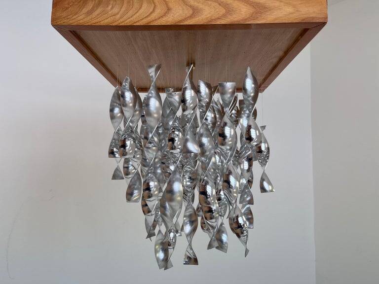 Design aluminium space age ceiling light/pendant - Czechoslovakia/1960s - 3pcs.
