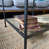 Table basse en verre et fer forgé design