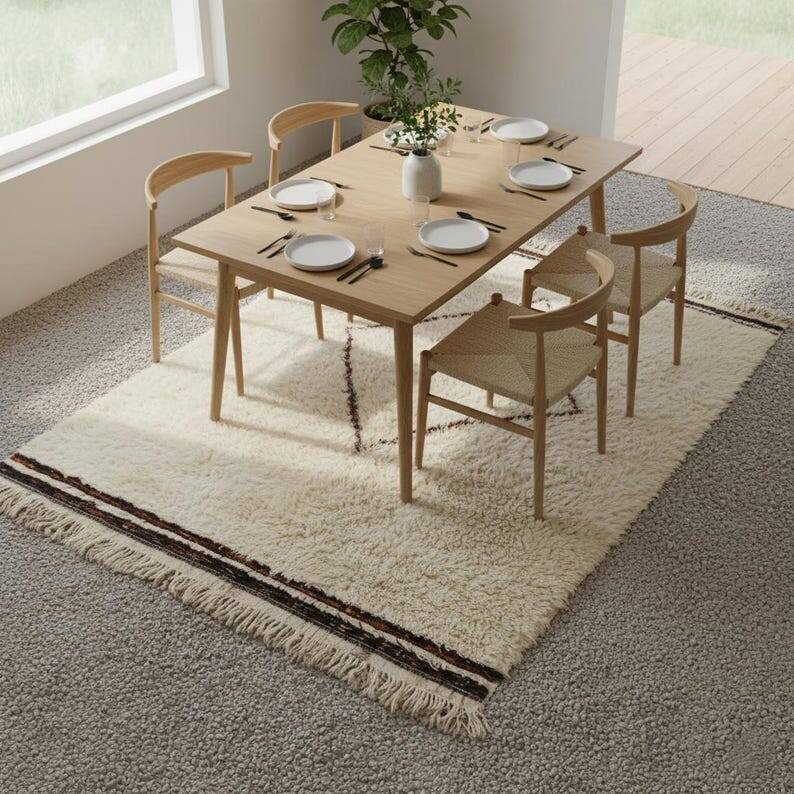 Traditional handmade pure wool rug, size 150 x 250 cm