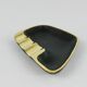 Asymmetrical modernist ashtray by Walter Bosse in black brass by Herta Baller, 1950s.