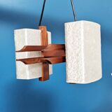 Scandinavian teak pendant light from the 60s
