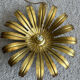 Ceiling lamp pendant in aged gilded metal palm leaf
