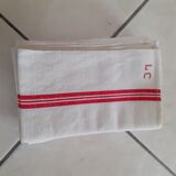 4 Old towels with red stripes of mixed heritage