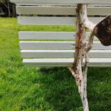 Banc de jardin avec pieds en fonte ancien