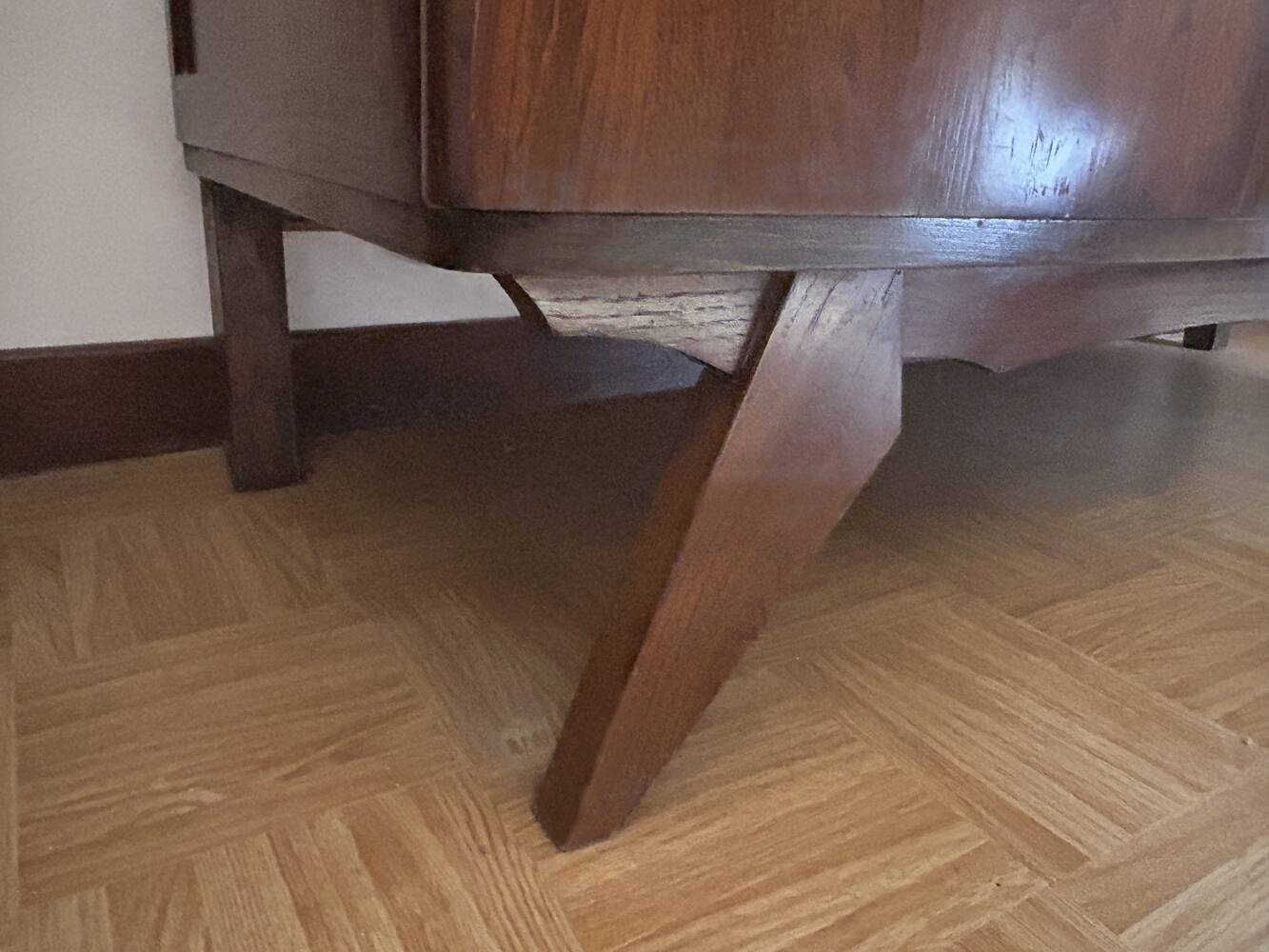 1950s linen wardrobe, shelves, central mirror