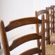Architectural high-back chairs, straw seat, set of 4.