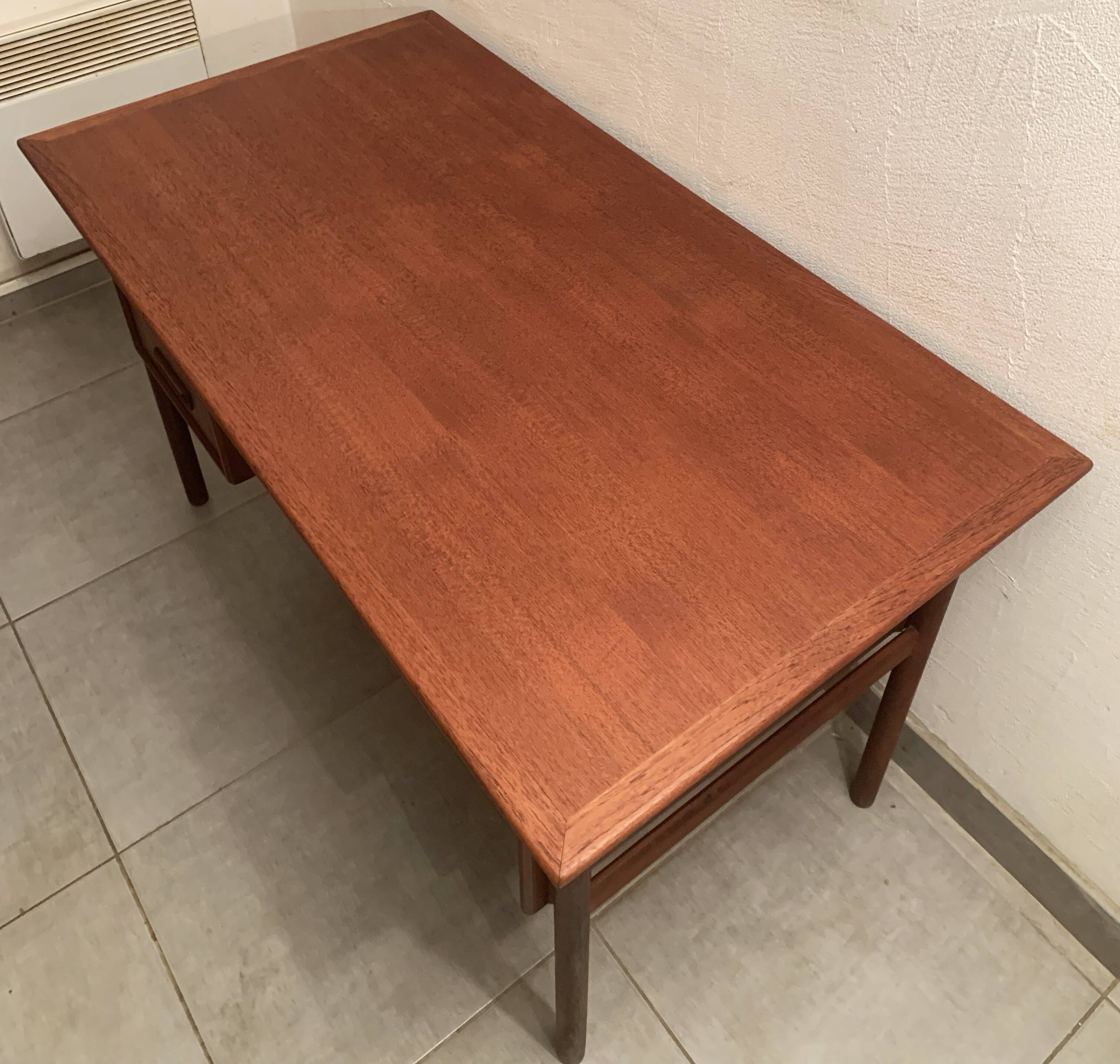 Vintage Danish teak desk by Gunnar Nielsen Tibergaard, 1960