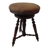 Antique Napoleon III Adjustable Round Piano Stool