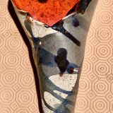 Vase bouquet cornet with abstract decoration modernist, signature to identify