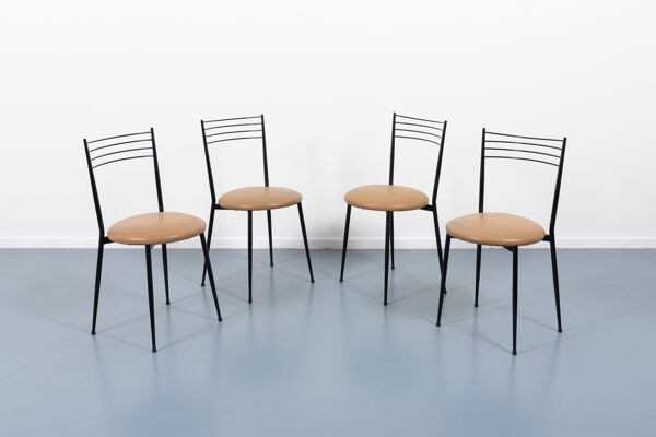 Set of 4 vintage Italian bistro chairs 1970