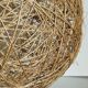 Abat-jour boule vintage ficelle naturelle et osier à suspendre