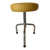 Vintage tripod stool in skai & chrome adjustable in height