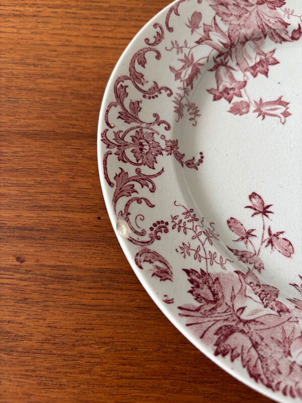 Lot de 6 assiettes à dessert Terre de Fer rose St Amand Hamage modèle