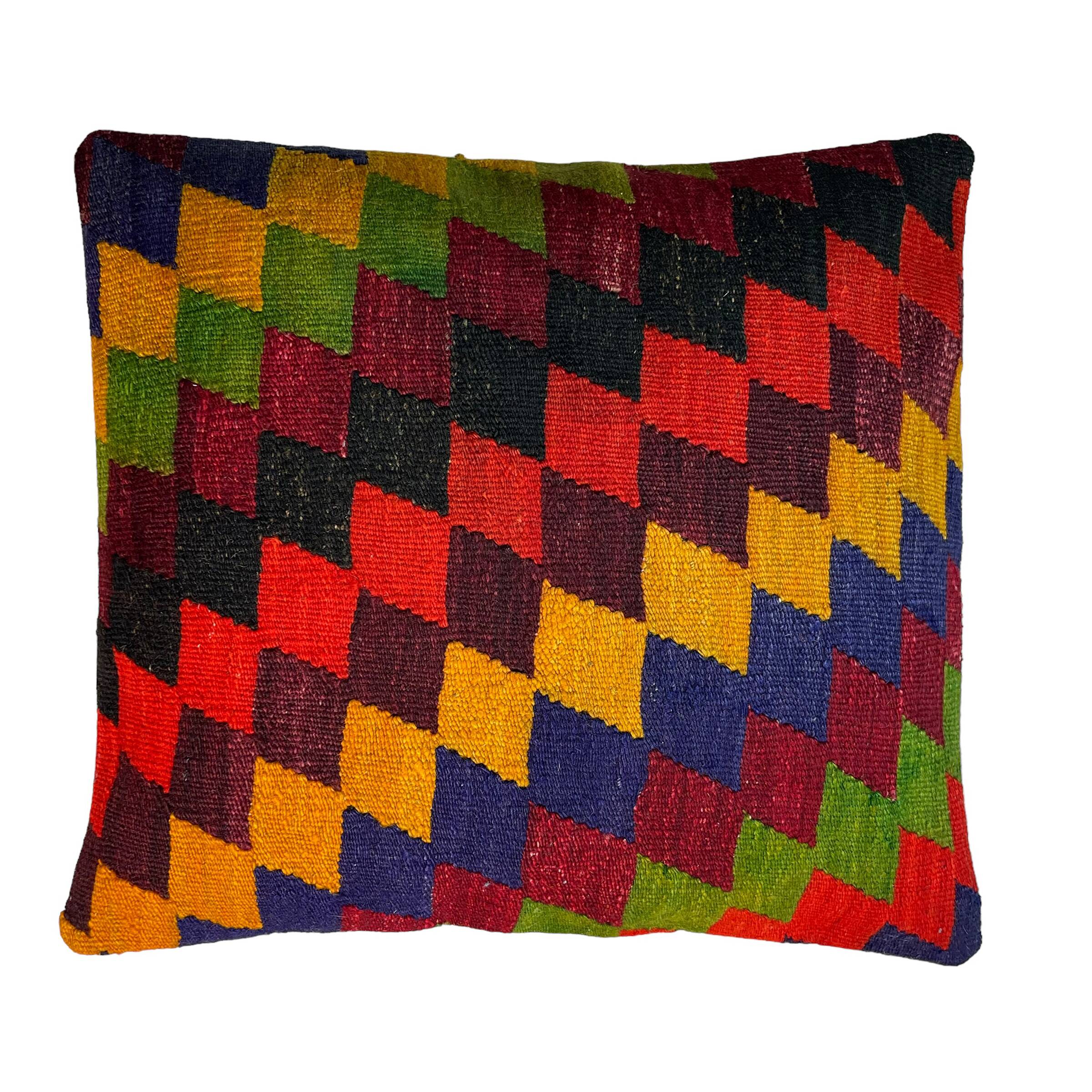 Vintage turkish kilim cushion cover , 55 x 55 cm