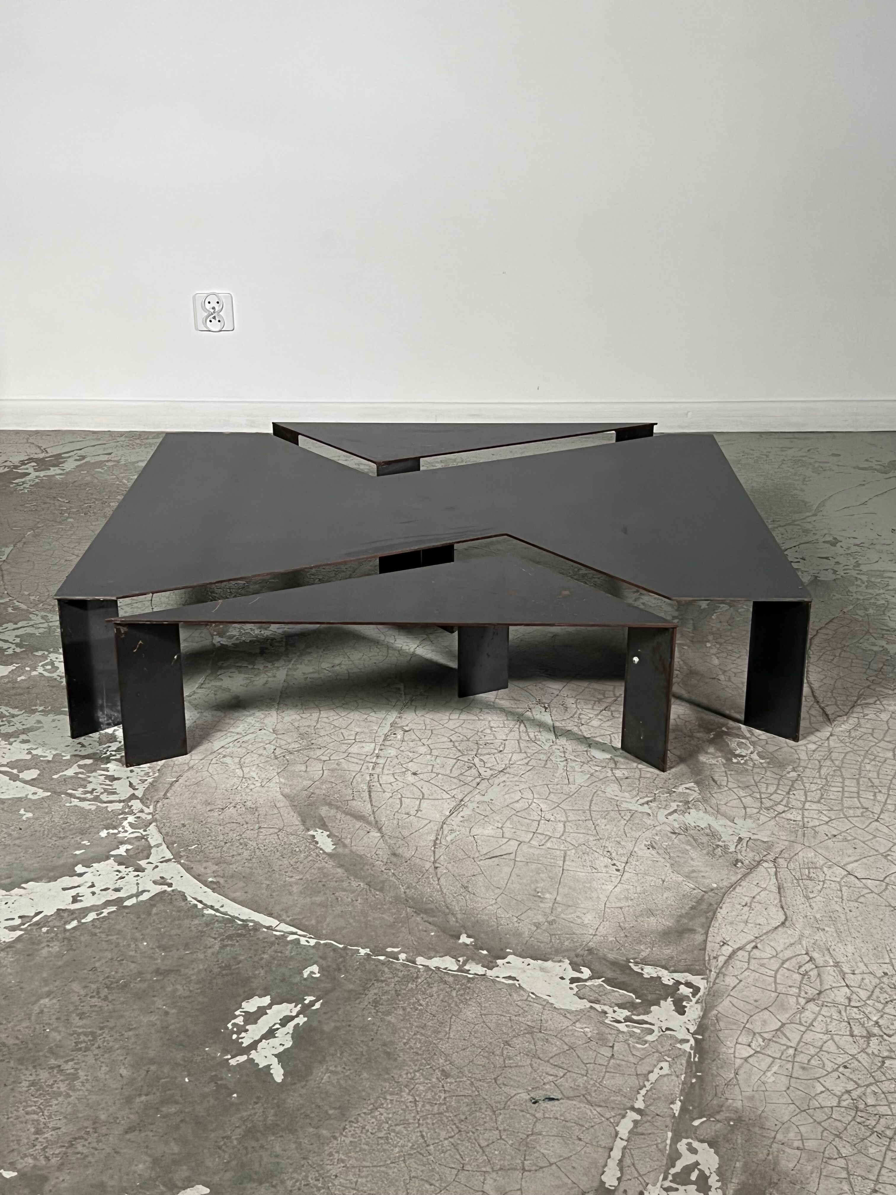 80s steel coffee table