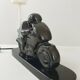 Lampe de table vintage 1980 moto en ceramique noire 80s 1980s