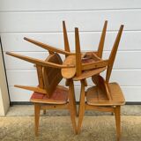 Series of 4 mulched chairs 1950 Roger landault publisher robert sentou