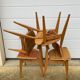 Série de 4 chaises paillées 1950 Roger landault  éditeur robert sentou