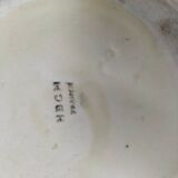 HBCM Sugar Bowl and Milk Jug Duo - Vintage Cream and Brown Earthenware