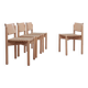 Vintage rustic dining chairs with straw seat 1970s