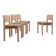 Vintage rustic dining chairs with straw seat 1970s