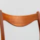 Arne Wahl Iversen set of six teak dining chairs Glyngore Denmark 1960