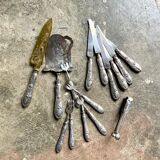 Silver TG monogrammed asparagus shovel by Félix Malique, late nineteenth century