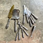 Silver TG monogrammed asparagus shovel by Félix Malique, late nineteenth century