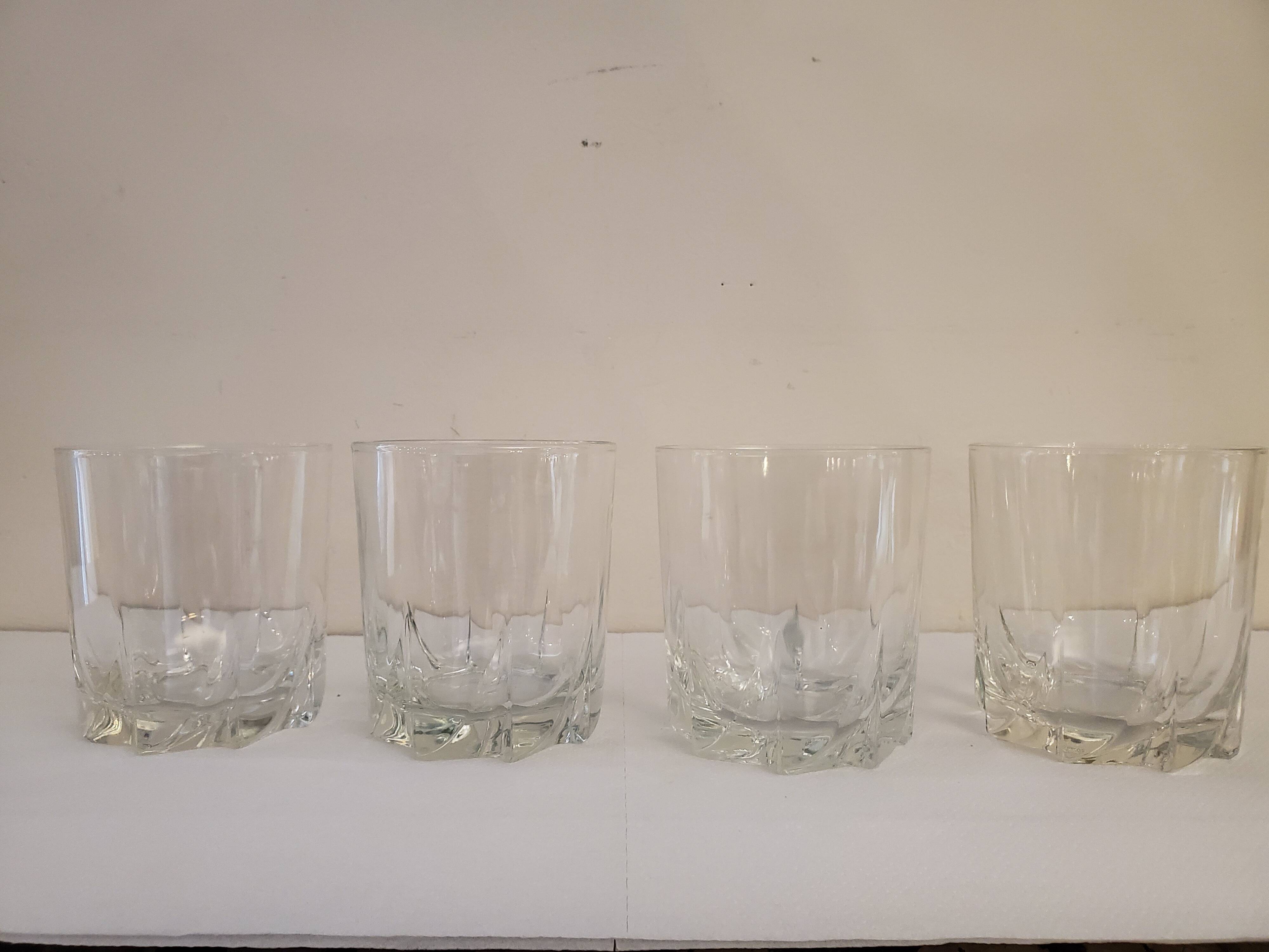 4 70's whiskey glasses