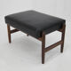 Footrest in Teak and Black Leather, Denmark, 1960s