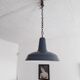 Industrial suspension XXL - Blue and white enamelled sheet - 1940