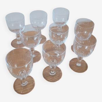 Set of 9 Renaissance crystal glasses by Baccarat