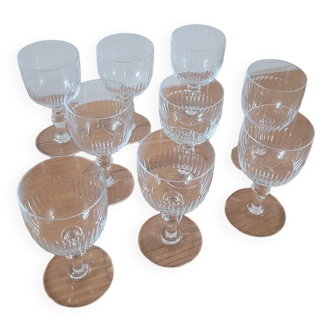 Set of 9 Renaissance crystal glasses by Baccarat