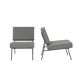Pair of armchairs Paul Geoffroy for Airborne, grey fabric.