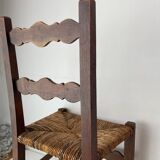 Wood and straw children's chair