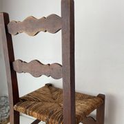 Wood and straw children's chair