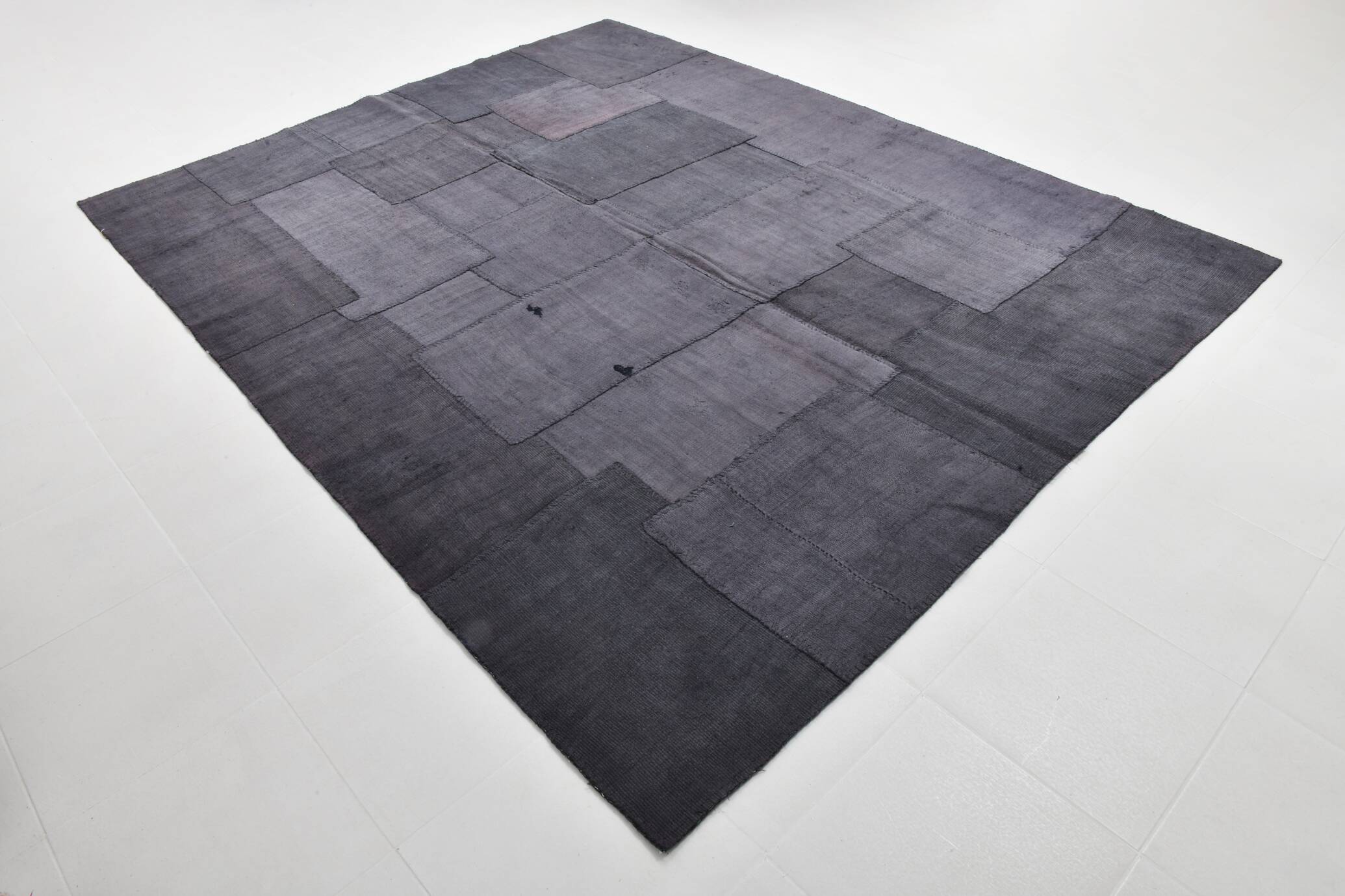 Tapis Kilim vintage surdimensionné gris cendré 8x10, 245x306 cm
