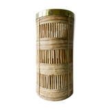 Bamboo and brass umbrella holder, 70s