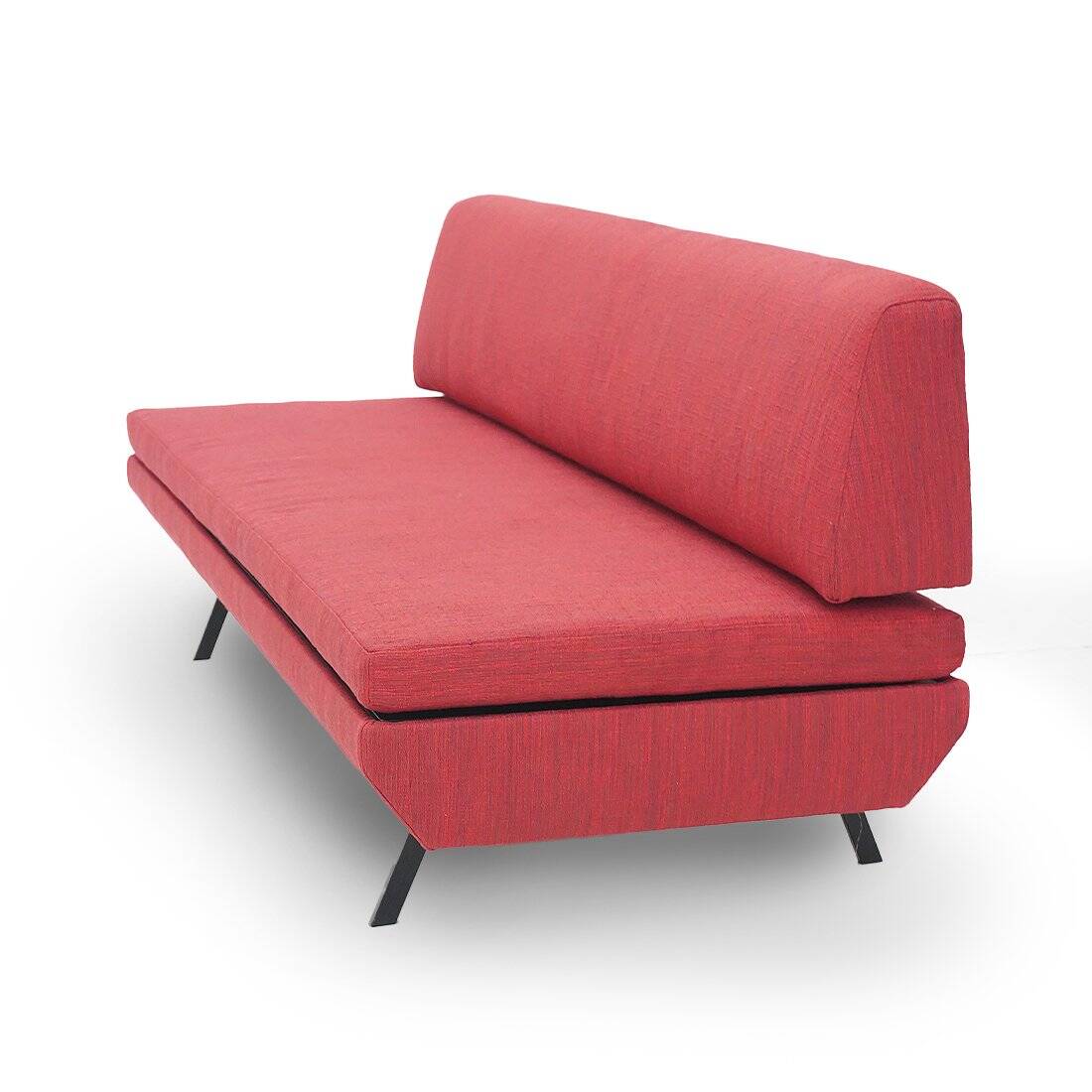 Red fabric sofa bed, 1960s