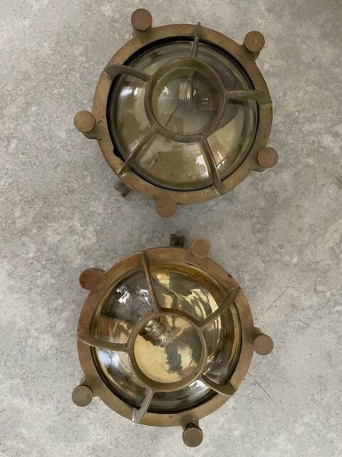 Pair of brass wall sconces