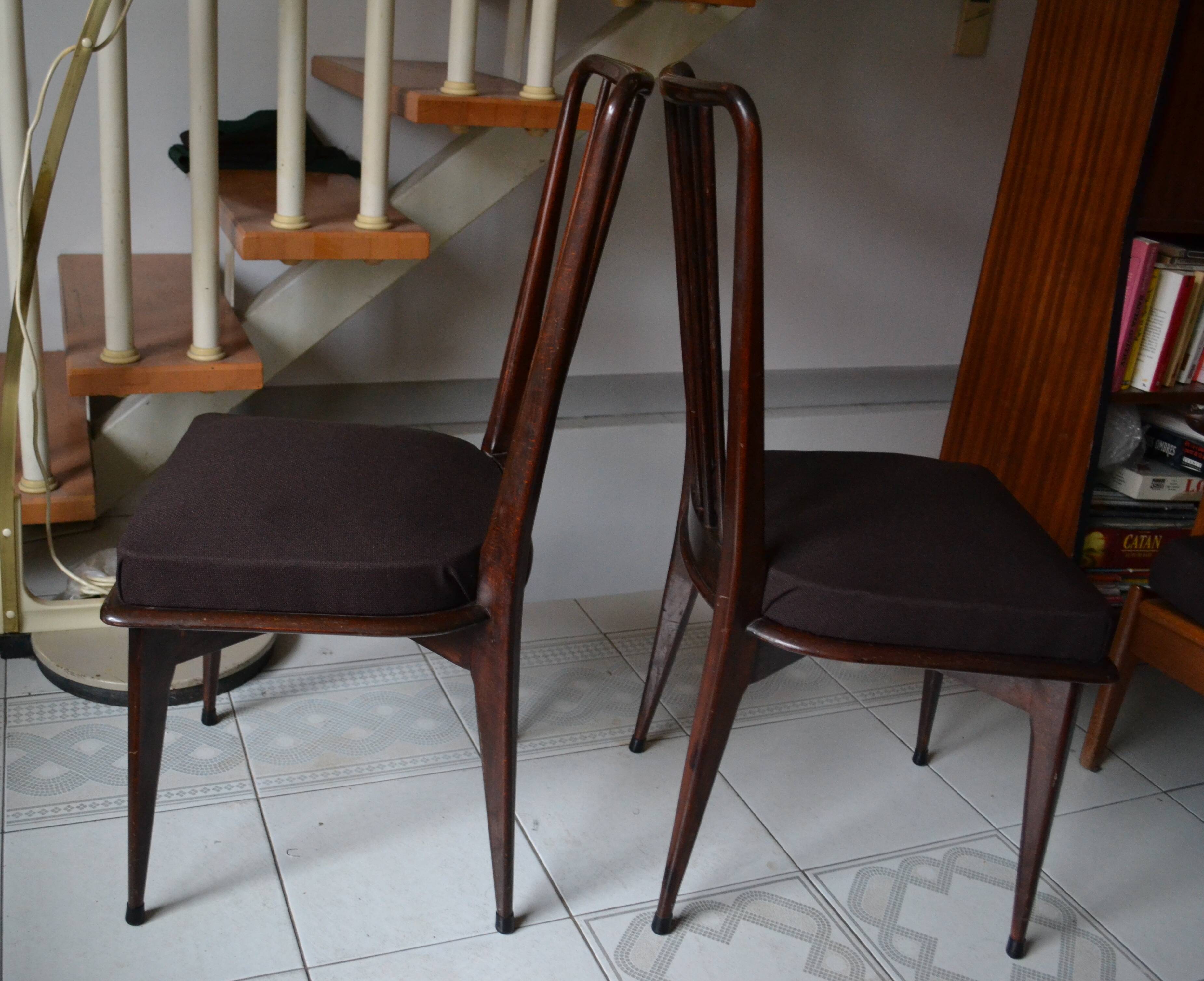 Pair of vintage charles Ramos chairs solid beech