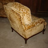 Pair of chairs from the 1960s of style Louis XV velvet Genes